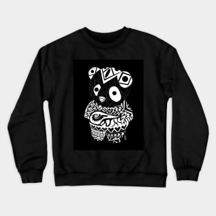 kuro black panda ecopop with mexican totonac patterns Crewneck Sweatshirt